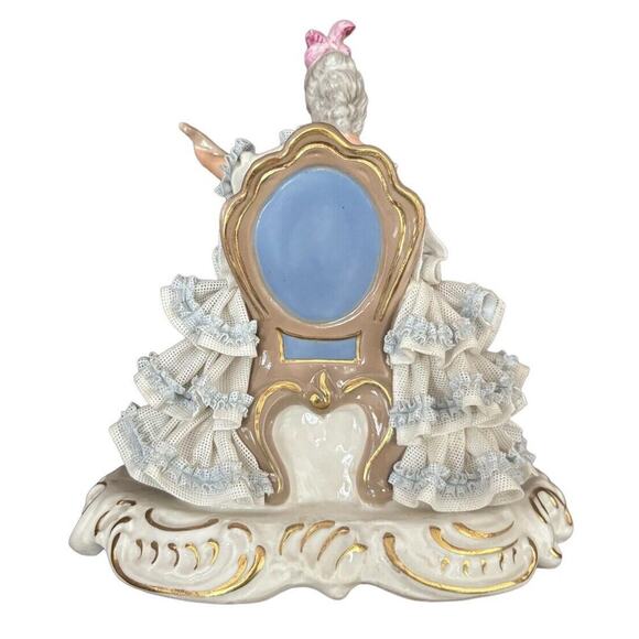 Dresden Lace Ballerina Sandizell Hoffner Figurine Germany Violin LARGE - Picture 3 of 9